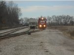  Indiana Railroad 3805 uncouples 2 Ibeam cars